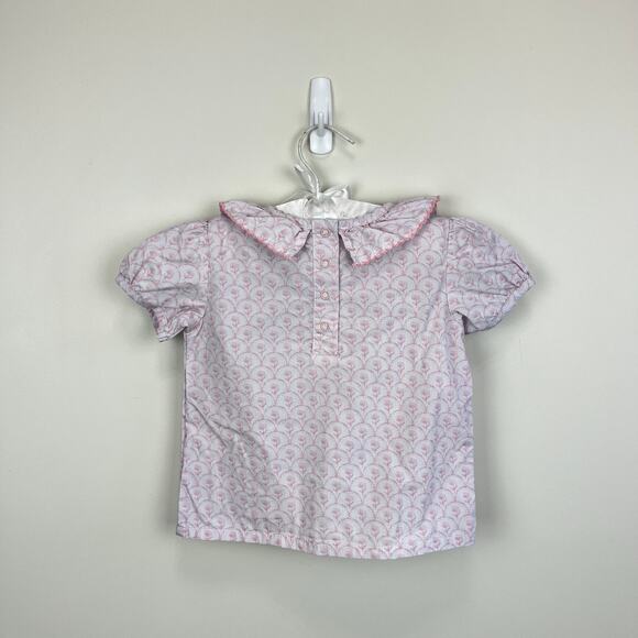 Southern Smocked Co Short Sleeve Pink Floral Ruffle Blouse 24 Months 2T - Picture 7 of 7
